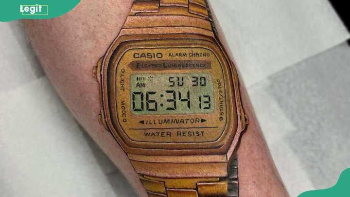 Digital clock tattoo