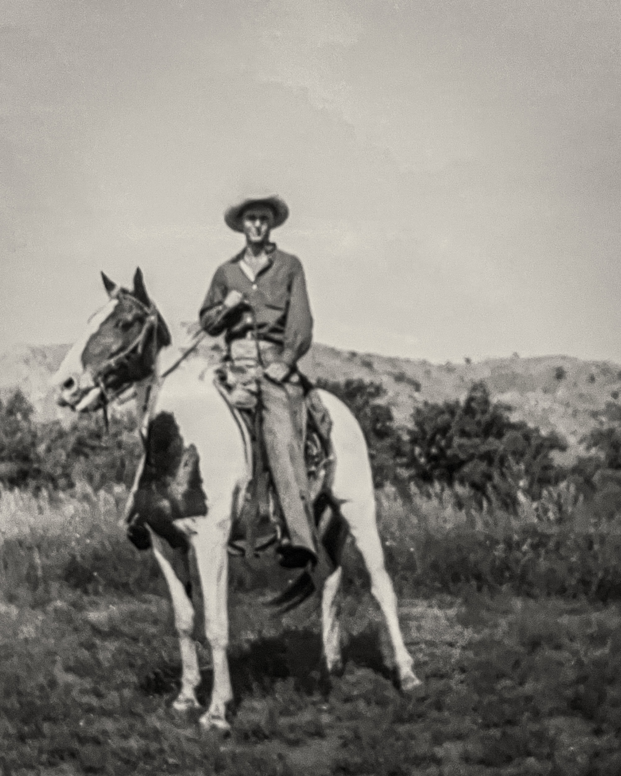 James Daniel McCammon in his younger years, embodying the spirit of Texas cowboy culture.