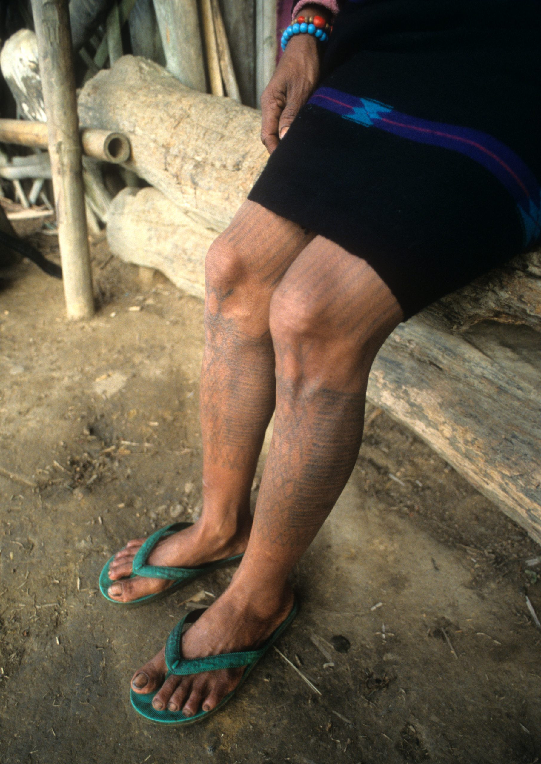 Wancho queen Phekhaw Wangcha, elaborate leg tattoos signifying royal status