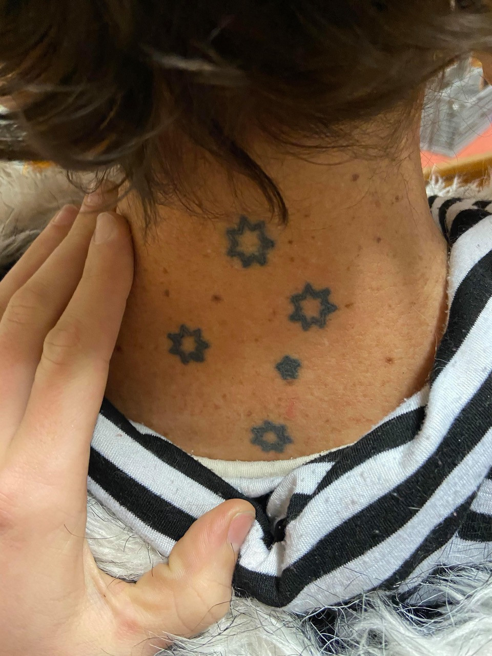 A southern cross on the neck