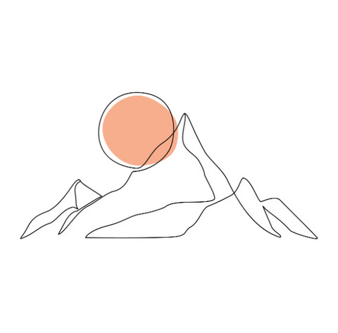 Minimalist sunset tattoo design with curved lines, a beginner-friendly idea for practicing line work without perfect straight lines.