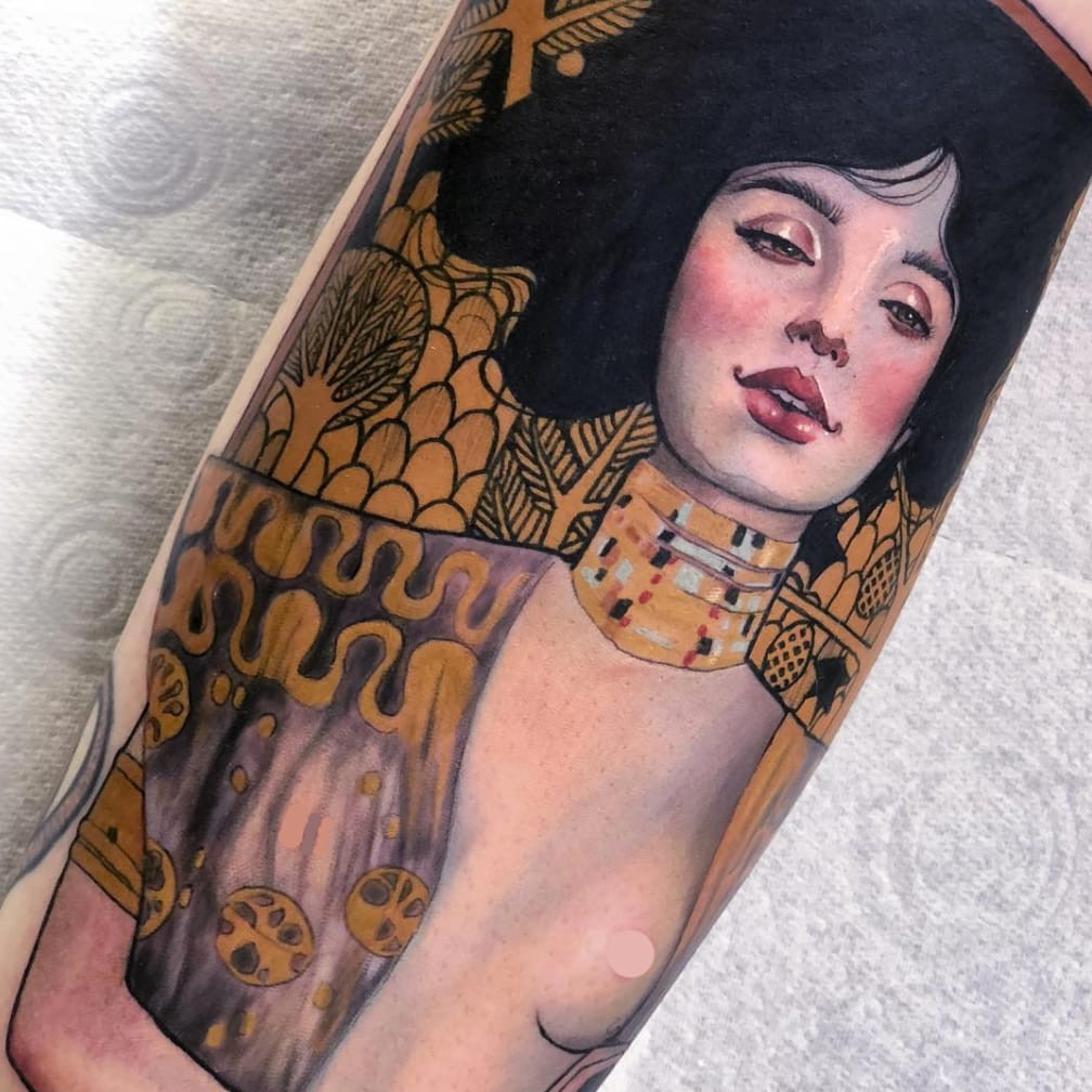 Tattoo by Hannah Flowers #HannahFlowers #NeoTraditionalTattoo #neotraditional #neotrad #artnouveau #artdeco