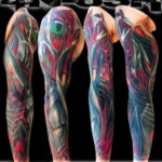 Biomech tattoo sleeve masterfully done by Jerry Magni one of the best Italian tattoo artist