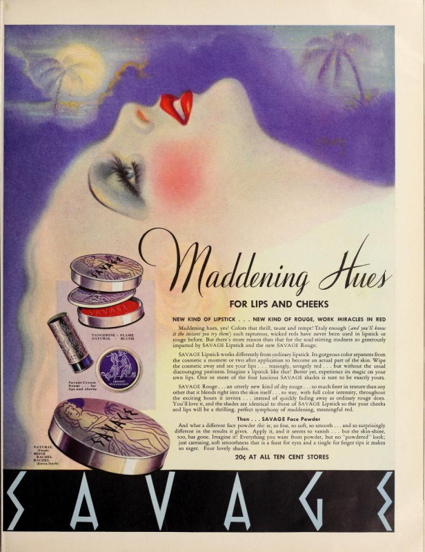 1935 Savage advertisement continuing the brand's pattern of suggestive and culturally insensitive marketing