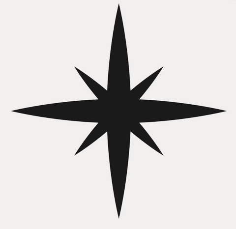 Solid black star tattoo design, a simple tattoo idea for beginner practice in solid filling and even ink distribution.