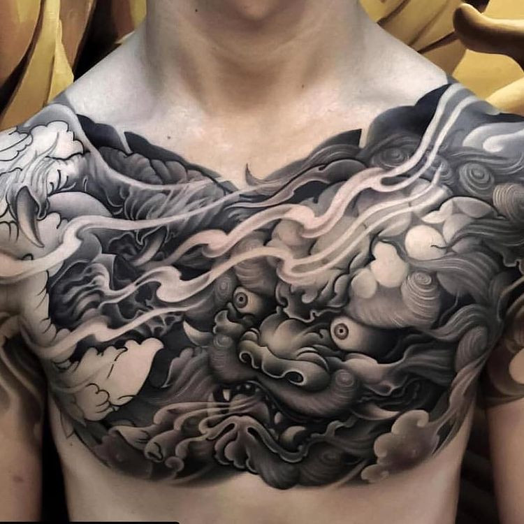 badass japanese tattoo covering the back