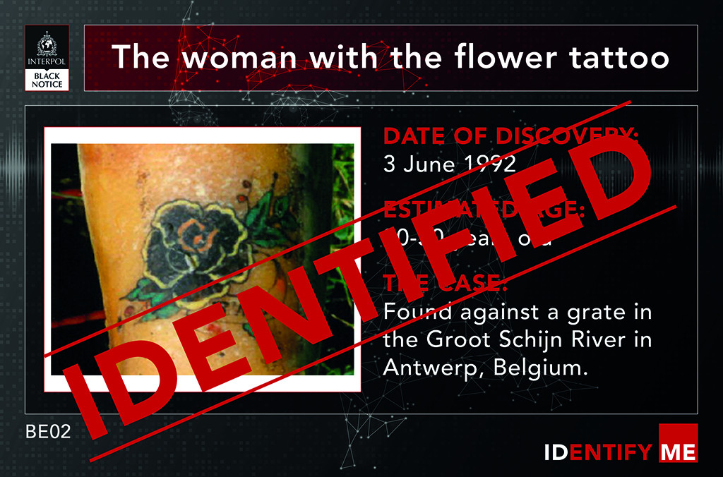 The flower tattoo on Rita Roberts's forearm, a key identifier in a 30-year cold case.