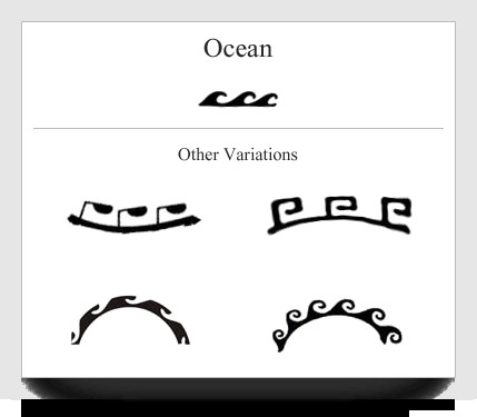 Ocean wave tribal tattoo symbol representing life and continuity