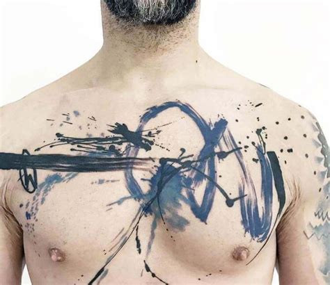 Geometric small chest tattoo for men