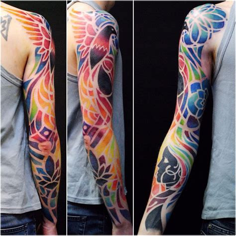 abstract sleeve tattoo design