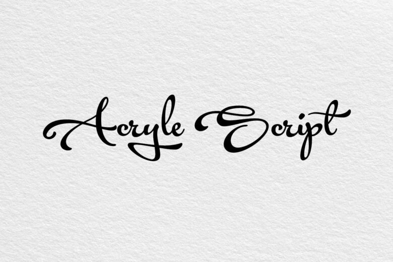 Acryle Script font example