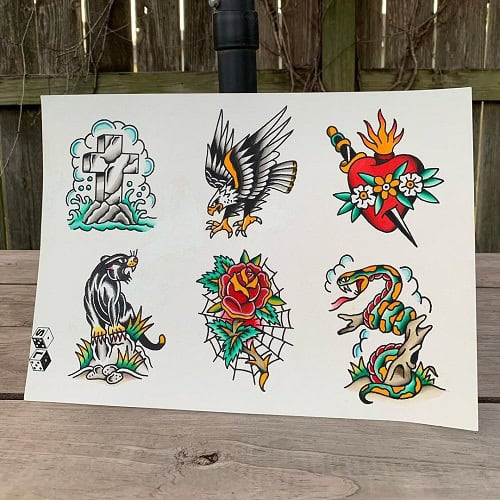 Classic American Traditional Tattoo Flash