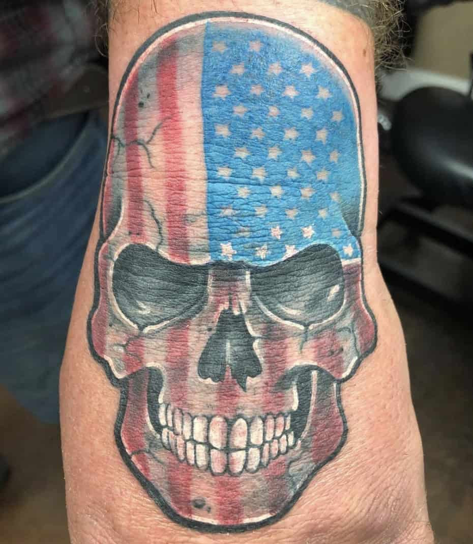 American Flag Skull Tattoo