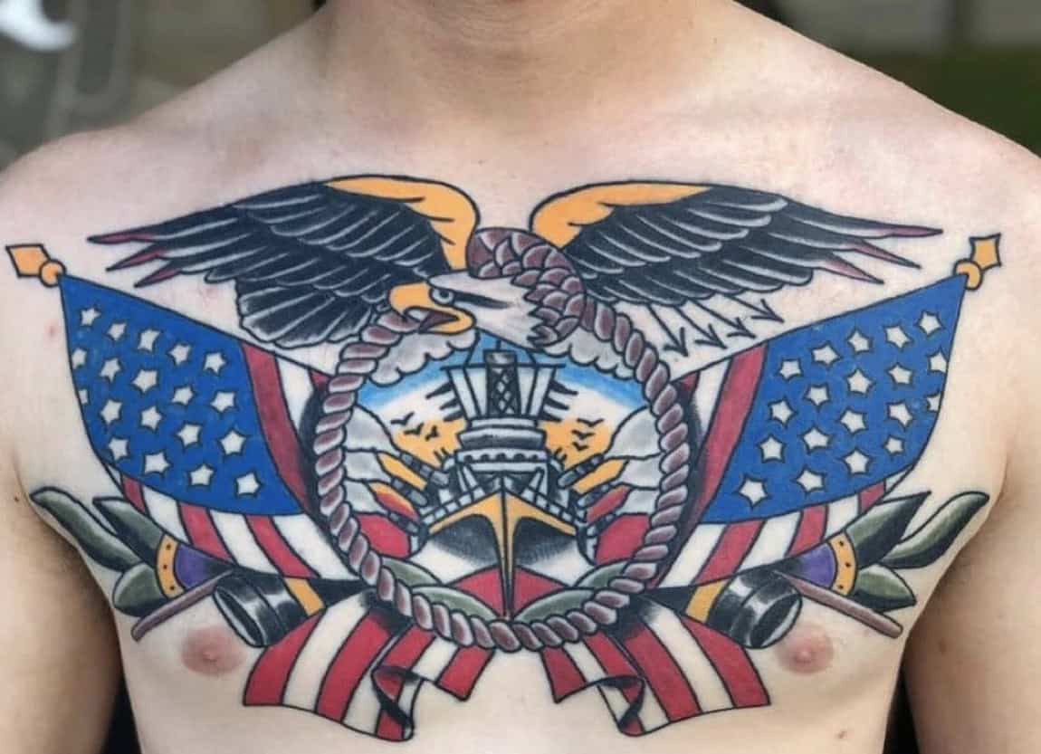 Classic American Flag Tattoo