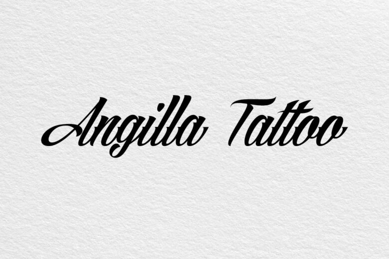 Angilla Tattoo font example