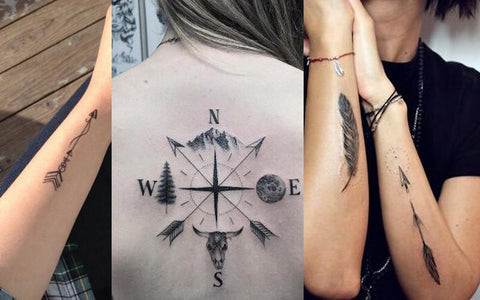 Simple arrow tattoo design idea for women representing direction