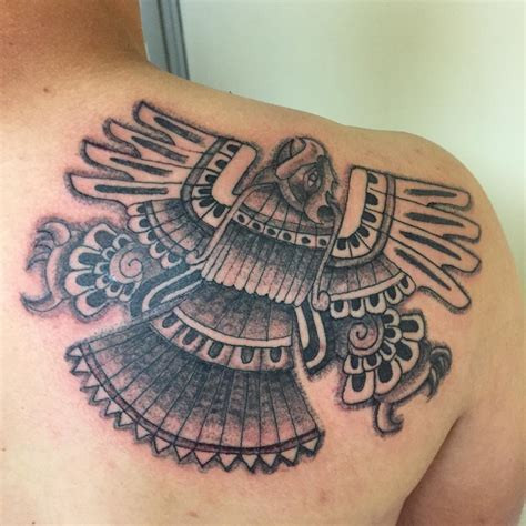 Bold Aztec Eagle Tattoo on Arm