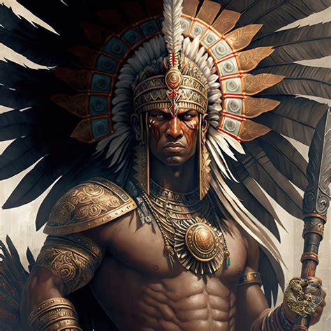 Powerful Aztec Warrior Tattoo Design