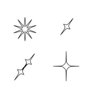 Four minimalist star tattoos for fine line practice