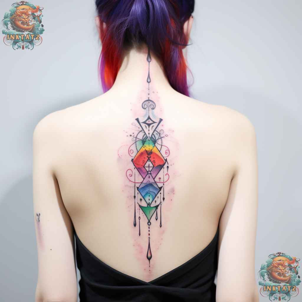 Detailed floral spine tattoo for women, embodying feminine elegance and baddie style.