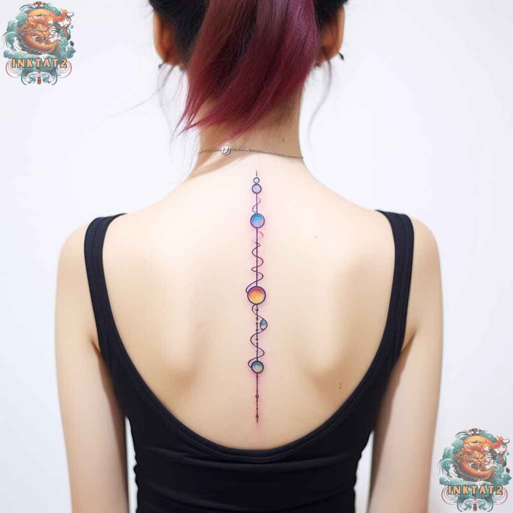 Sister tattoos on spines, a powerful statement of baddie sisterhood and shared style.