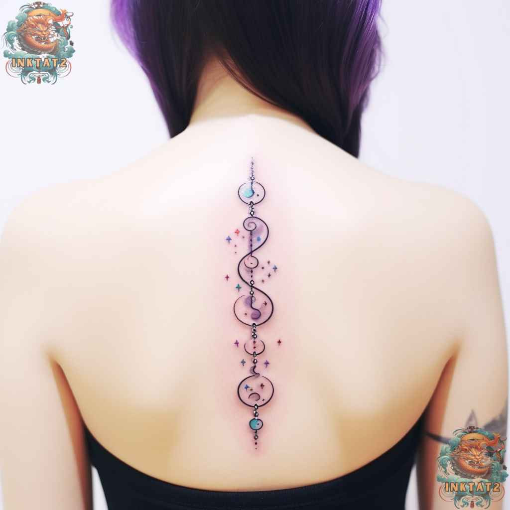 Detailed rose spine tattoo, a classic floral design for baddie feminine tattoos.