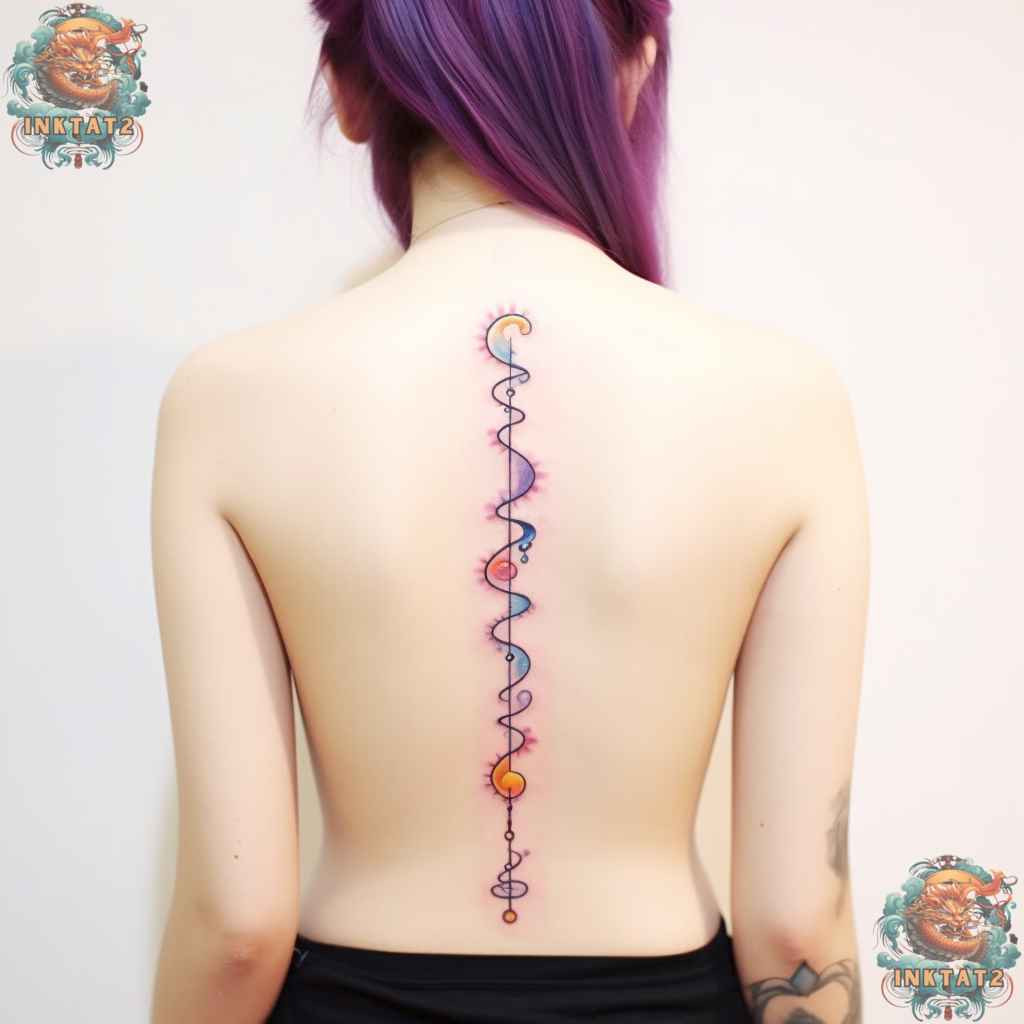 Symbolic spine tattoo, merging personal meaning with the baddie trend's emphasis on self-expression.