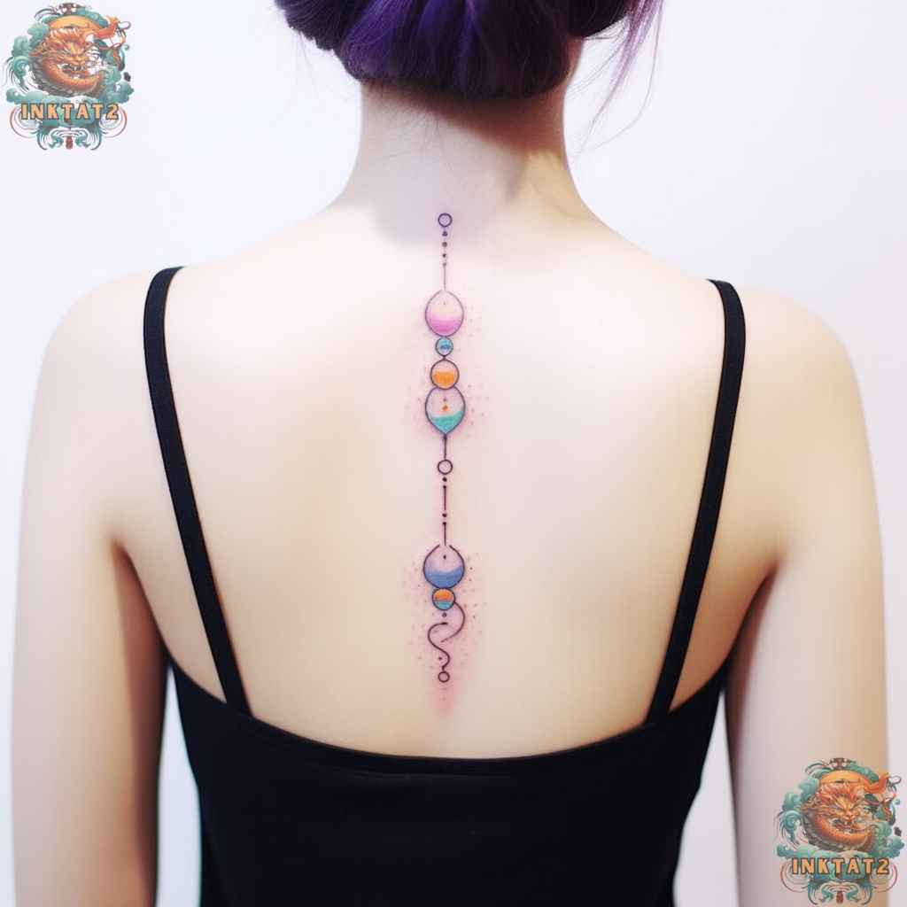 Quote tattoo elegantly placed along the spine, a personal mantra within baddie style.