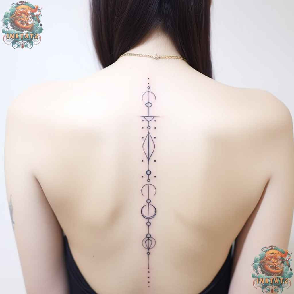 Floral vine spine tattoo, a classic feminine and baddie design choice.