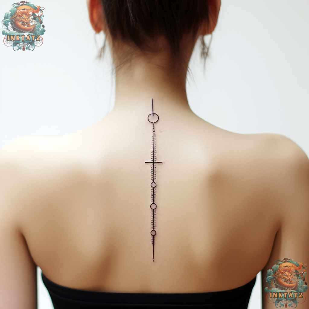 Small delicate spine tattoo, a discreet and elegant baddie tattoo option.