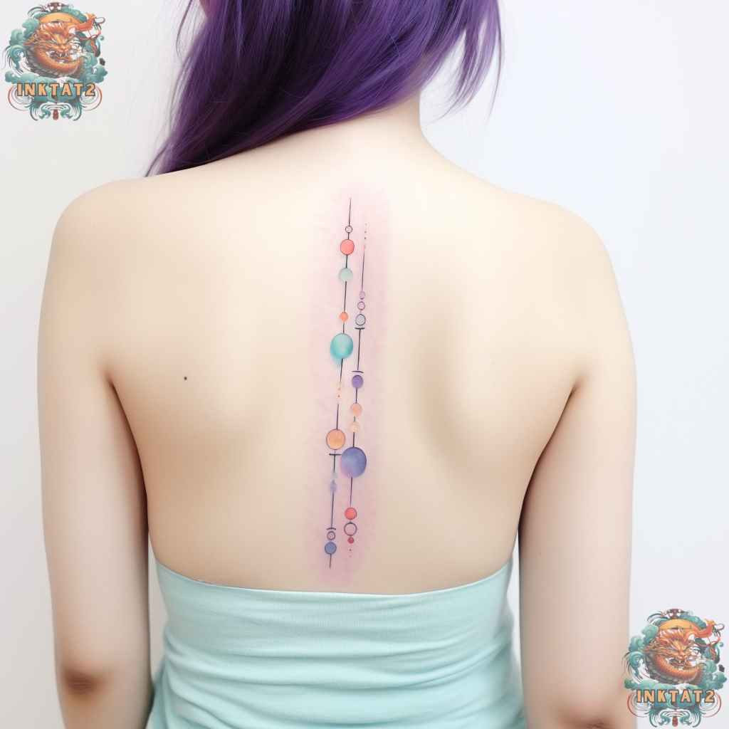 Skull spine tattoo for baddie women, symbolizing strength and fearless attitude.