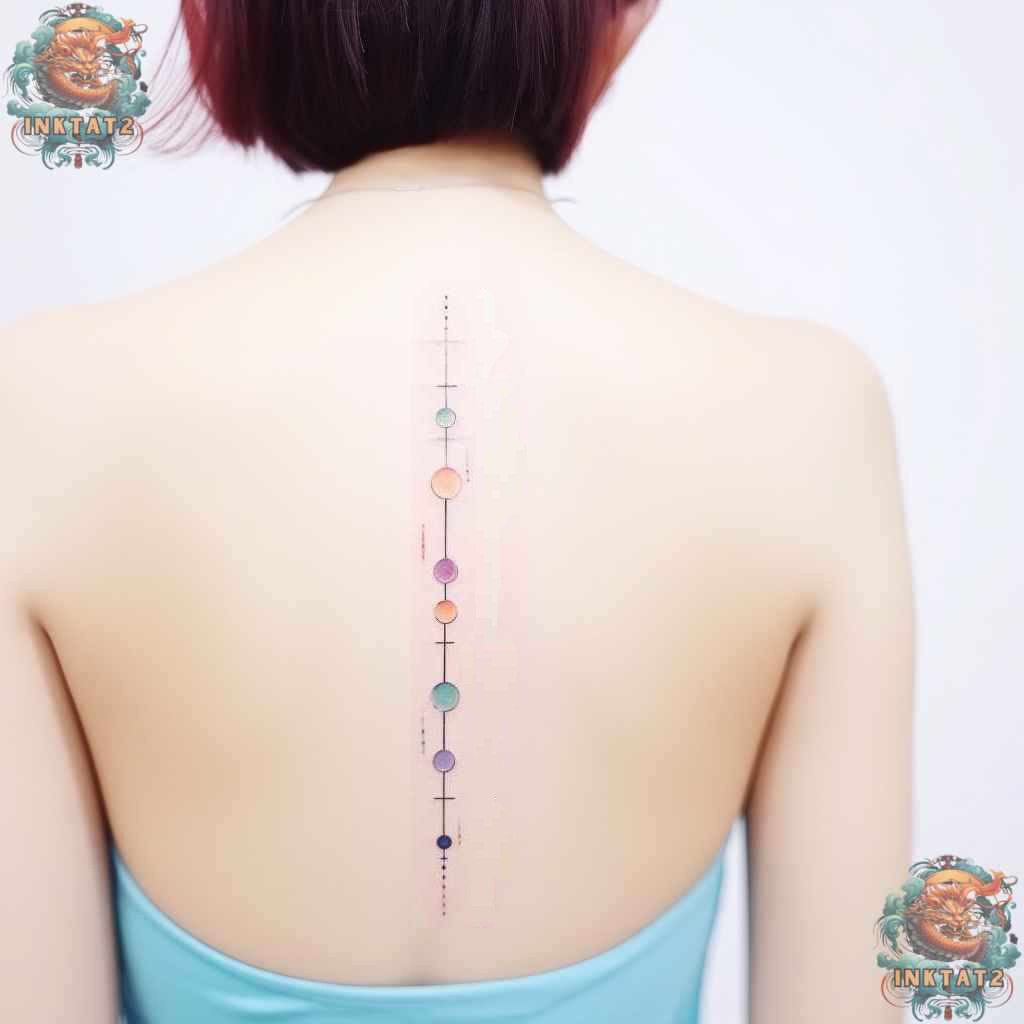 Detailed butterfly wing spine tattoo, highlighting delicate beauty within baddie tattoo art.