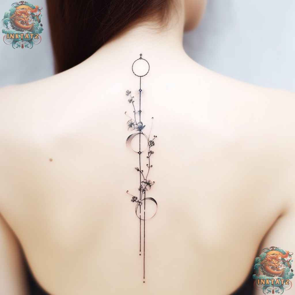 Bold dragon spine tattoo, symbolizing power and fierceness in baddie tattoo art.