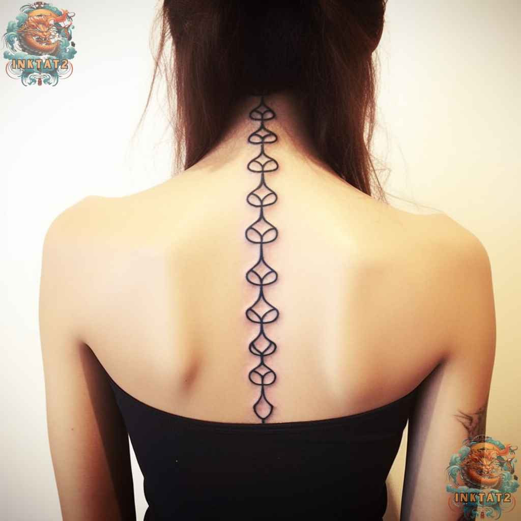 Full color floral spine tattoo, a vibrant and impactful baddie tattoo choice.