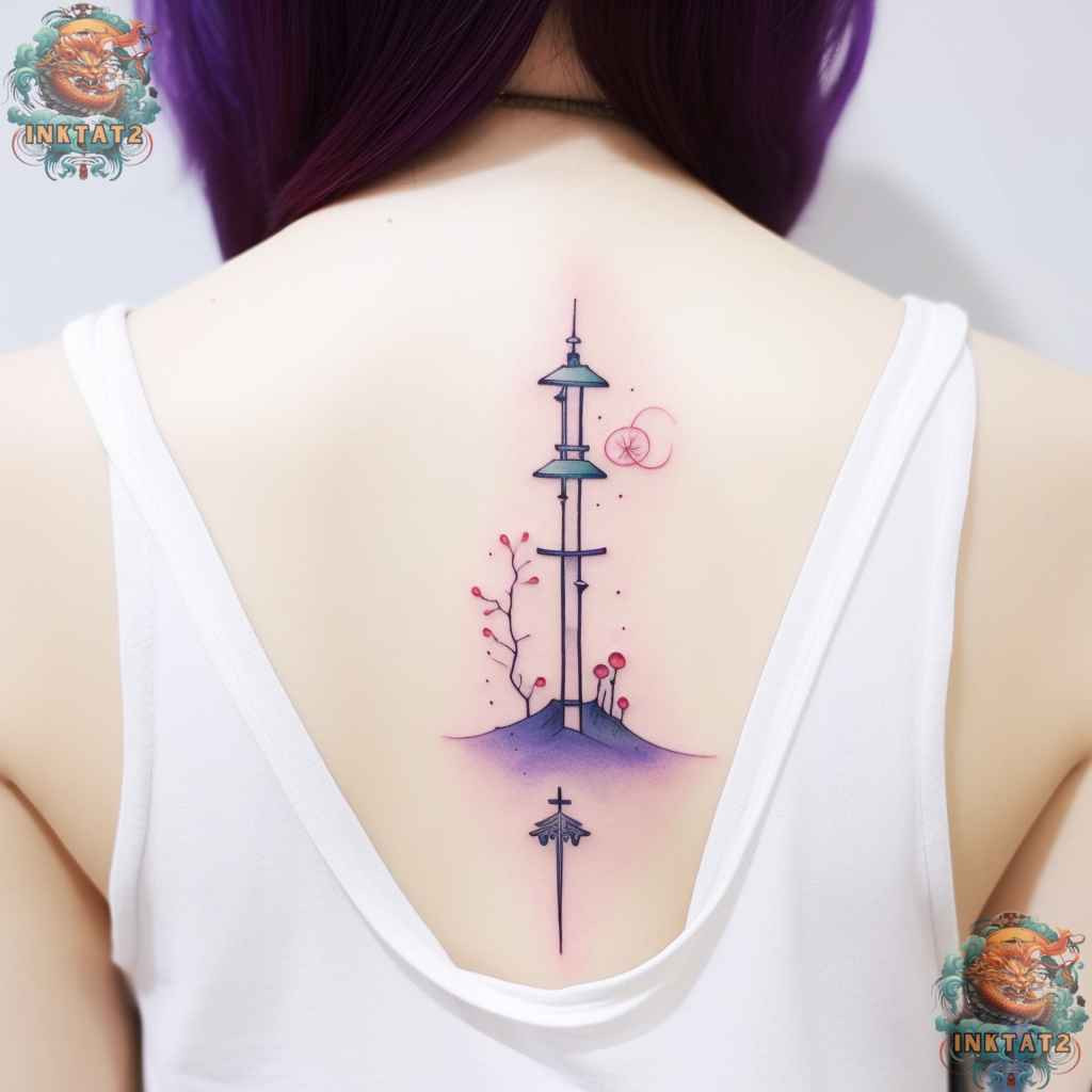 Detailed mandala spine tattoo for women, symbolizing balance and spiritual baddie style.
