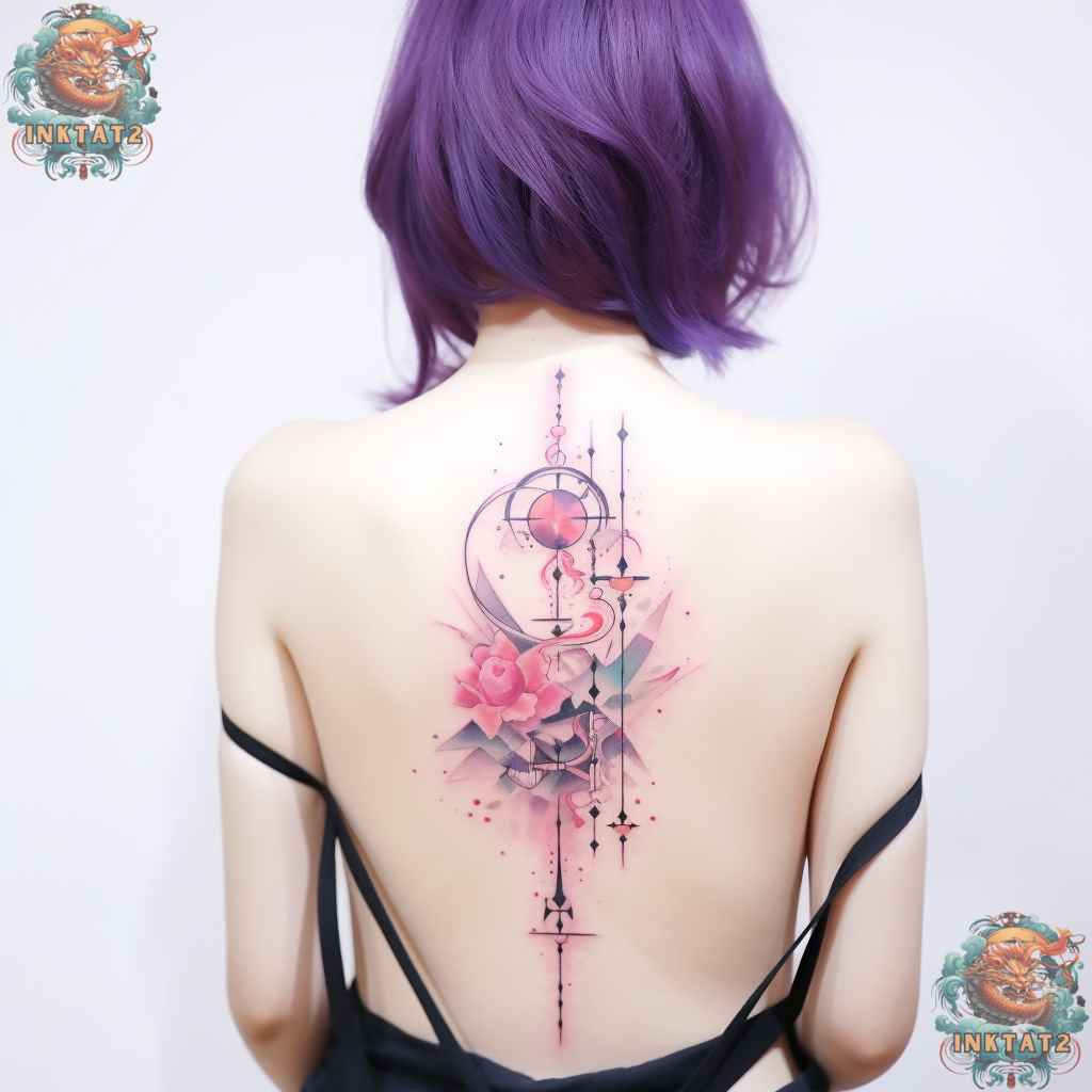 Inspirational quote spine tattoo, empowering baddie women with meaningful words.