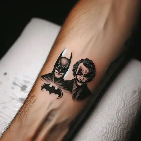 Intense Batman vs Joker tattoo design