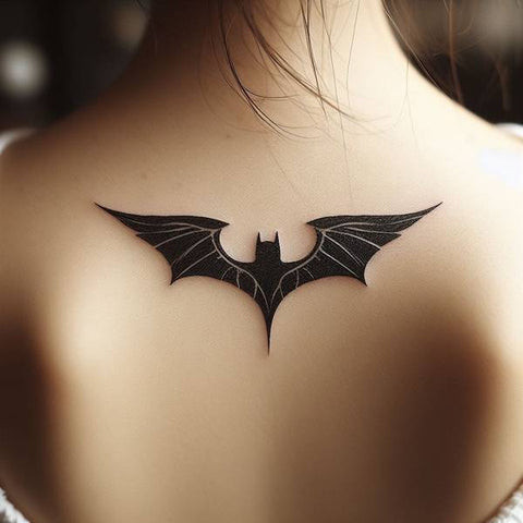 Batman wings tattoo on back