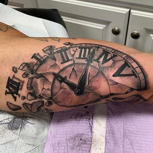 Broken Clock Tattoo