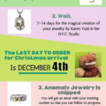 Holiday shipping message with image of chat bubbles and text about shipping delays.