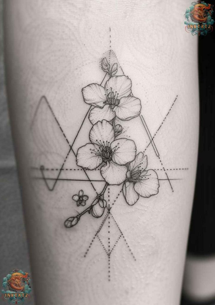 Small and delicate sakura petal tattoo, a subtle nod to transient beauty