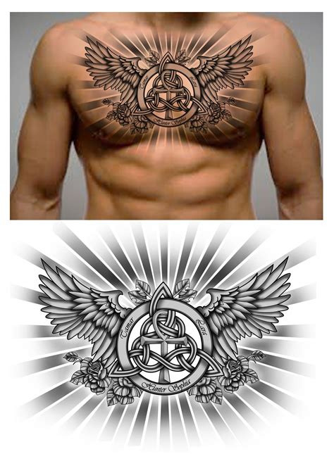 Assortment of chest tattoos that celebrate family bonds