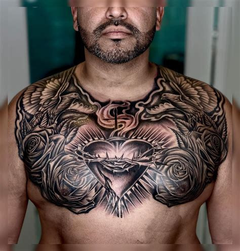 Single chest tattoo idea showcasing a unique concept