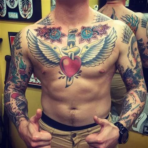 Chest tattoo photos showcasing placement and artistry