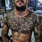 Intricate chest tattoo design for both men and women