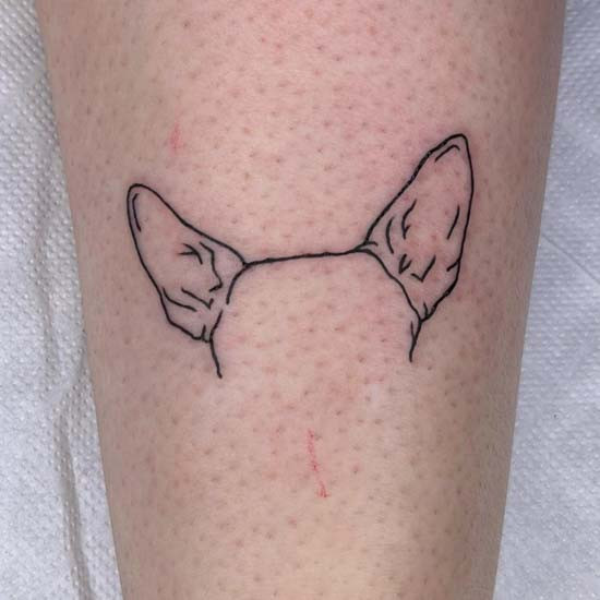 Chihuahua line ears tattoo