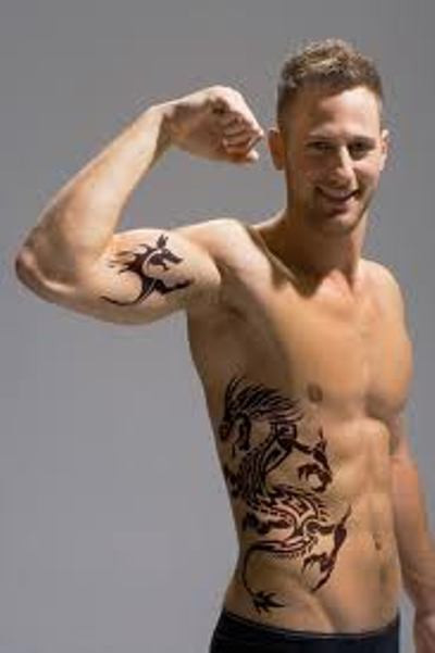 chinese dragon rib tattoo for men