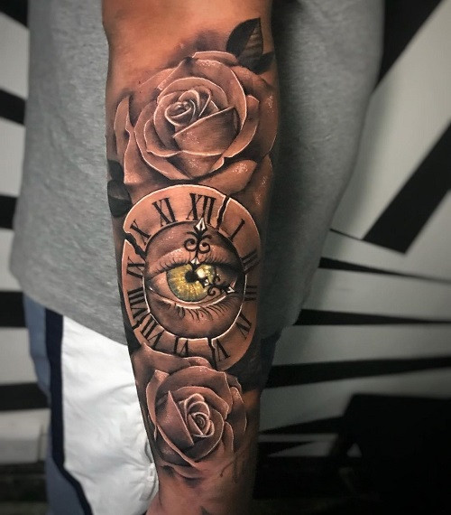 Clock Tattoo Arm