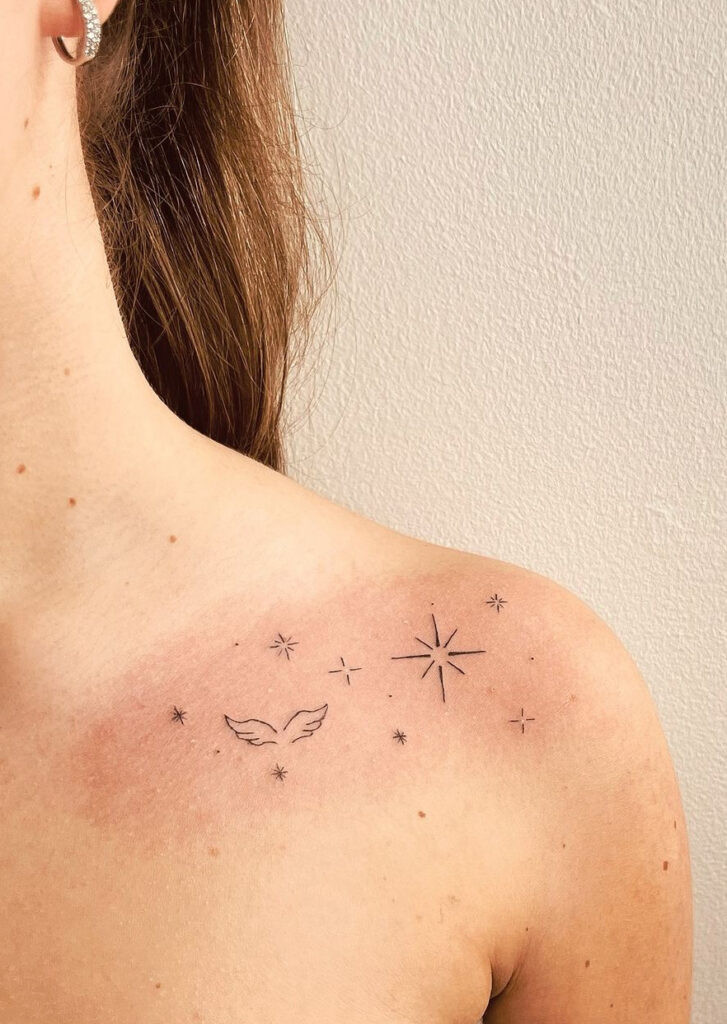 Moon phases collarbone tattoo