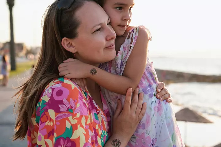 Compass and Map Tattoo for Mother and Daughter